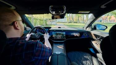 Ellis Hyde driving the Mercedes S-Class