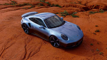 New Porsche 911 Land Down Under - front 3/4 overhead