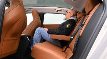 Auto Express senior test editor Dean Gibson sitting in the DS No8's rear seat