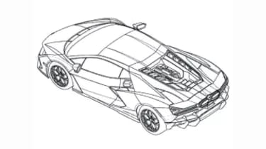 Lamborghini Aventador successor patent images - rear angle