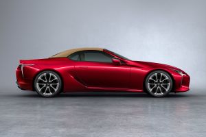 Lexus LC Convertible - side red roof up