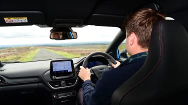 Auto Express staff writer Alastair Crooks driving the Ford Puma ST Powershift