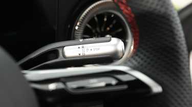 New Mercedes CLA being tested in the UK - gear selector 