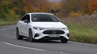 New Mercedes CLA being tested in the UK - front cornering 