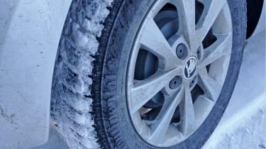 Wheel in snow