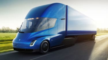 Tesla lorry - electric truck revealed - blue front