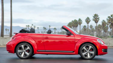 New VW Beetle Cabriolet roof down