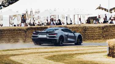 Chevrolet Corvette E-Ray at the 2025 Goodwood Festival of Speed - rear cornering 