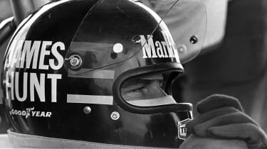 James Hunt in the cockpit at the Dutch Grand Prix in 1977
