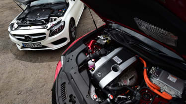 Mercedes C-Class Coupe vs Lexus RC 300h - engines