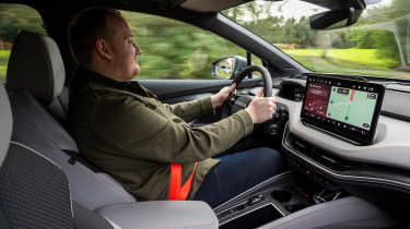 Ellis Hyde driving the Skoda Elroq