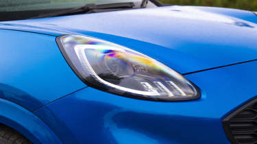 Facelifted Ford Puma being driven in the UK - front headlight 