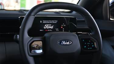 Electric car charging mega test - Ford steering wheel