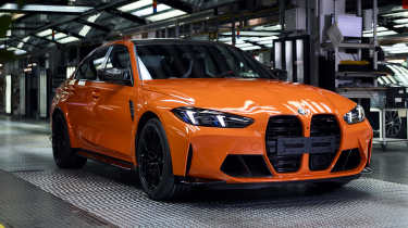 BMW M one-millionth vehicle - orange M3 front 3/4