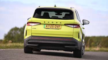 New Skoda Elroq vRS UK - rear cornering 
