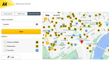 AA Route Planner - parking, hotels and restaurants