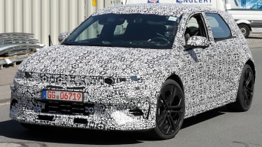 Camouflaged Ioniq 5 N test car - front angled