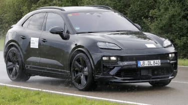 All-electric Porsche Macan - front tracking 