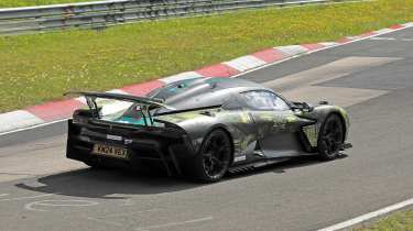 New Aston Martin Valhalla AMR testing on track - rear cornering 