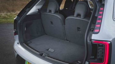 Volvo EX90 - boot with seven seats up, from an angle