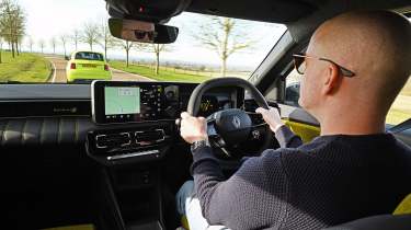 Alex Ingram driving the Renault 5