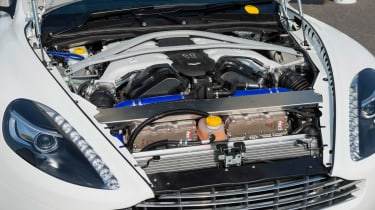 Bosch Engineering Aston Martin DB9 hybrid engine close up