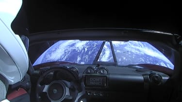 Tesla Roadster in space - interior