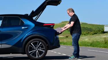 Auto Express commercial editor Paul Adam loading the Toyota C-HR Excel&#039;s boot