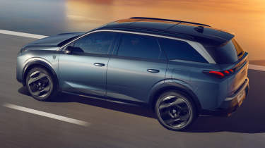 New Peugeot 5008 seven-seat SUV - dynamic side overhead