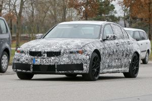 BMW M3 spy shot front quarter