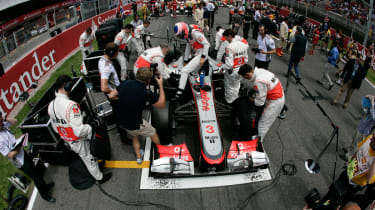 Jenson Button on the grid