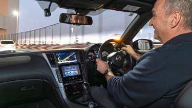 Thomas Geiger driving the Nissan Skyline Nismo 