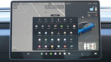Tesla Model 3 touchscreen displaying keypad