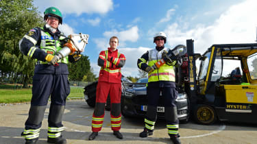 Fire crew road accident preparations
