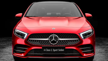 Mercedes A-Class saloon - red full front
