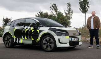Ellis Hyde with the Audi A2 e-tron prototype