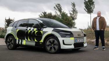 Ellis Hyde with the Audi A2 e-tron prototype