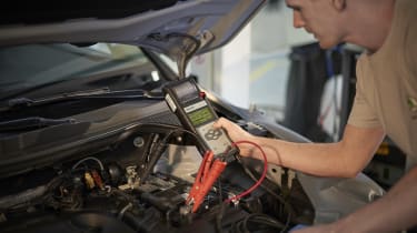 Skoda vehicle under inspection