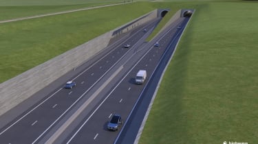 Stonehenge tunnel - banked roads