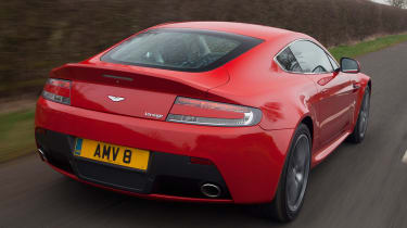 Aston Martin V8 Vantage coupe rear tracking