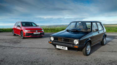 Volkswagen Golf GTI Mk1 and Mk8 - front static