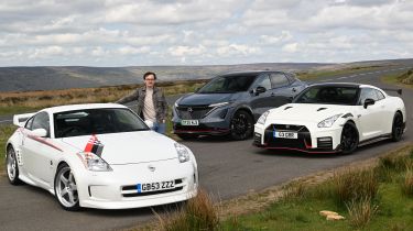 Nissan Nismo cars - Tom Jervis with 3 generations of Nismo