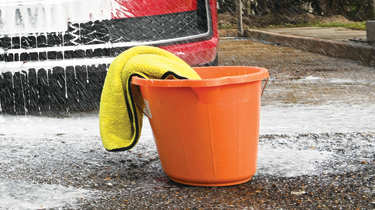 Washing your car during a hosepipe ban - bucket and sponge 