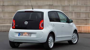 VW up! 5-door rear three-quarters