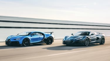 Bugatti Chiron and Rimac Nevera - tracking