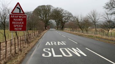 Welsh road sign