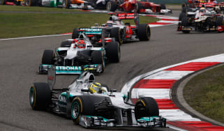 Nico Rosberg leads the Chinese Grand Prix
