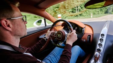 Bugatti Chiron Super Sport - interior driving (over shoulder)