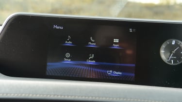 Lexus UX300e vs Mercedes EQA - Lexus infotainment screen