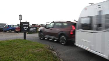 EV tow test - Kia pulling into carpark